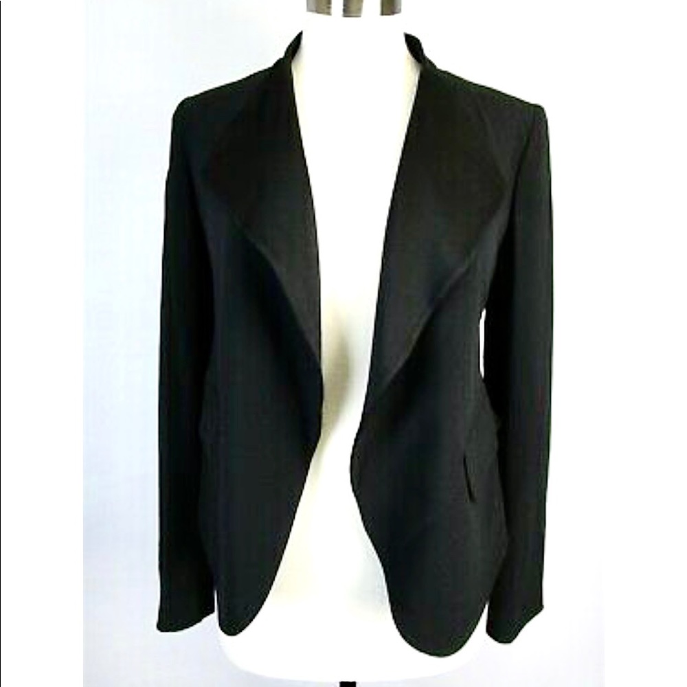 Theory $455 Kensington Blazer Black Peplum Open 2 Jacket - Picture 6 of 11